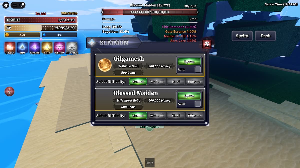 Spawn Maiden Boss in Sailor Piece