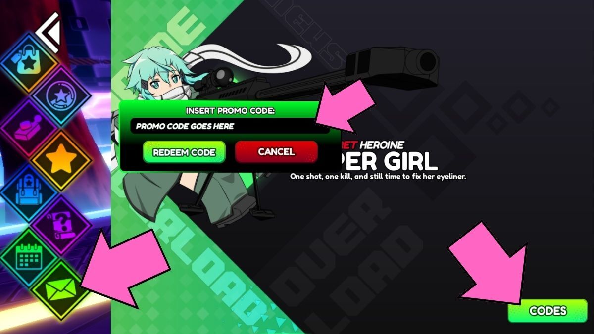 How to redeem Anime Overload codes.