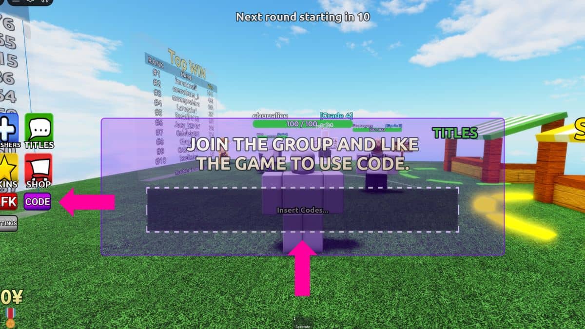 How to Redeem Codes in Jujutsu Randomizer