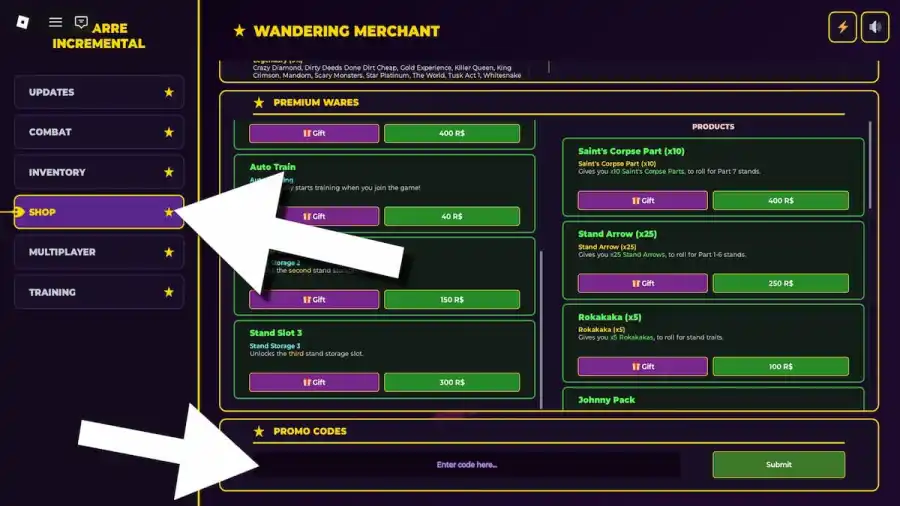JoJos Bizarre Incremental Codes (April 2026) | Pro Game Guides