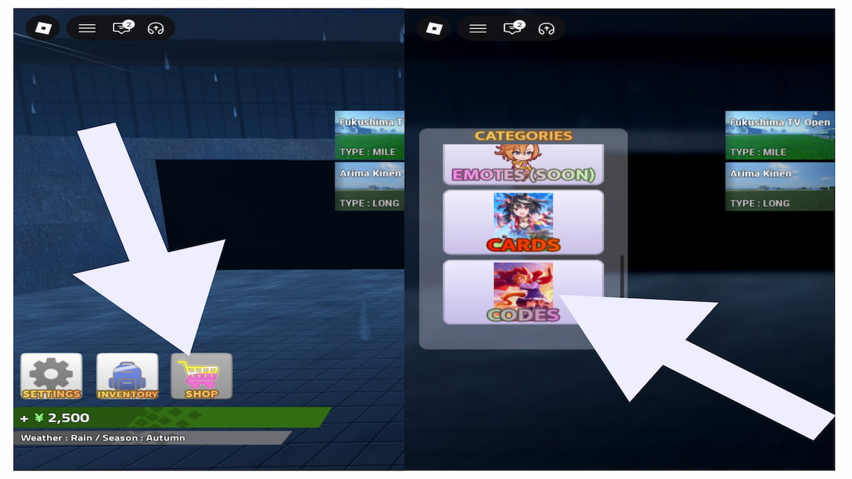 How to redeem codes in Umadol: Gran Derby