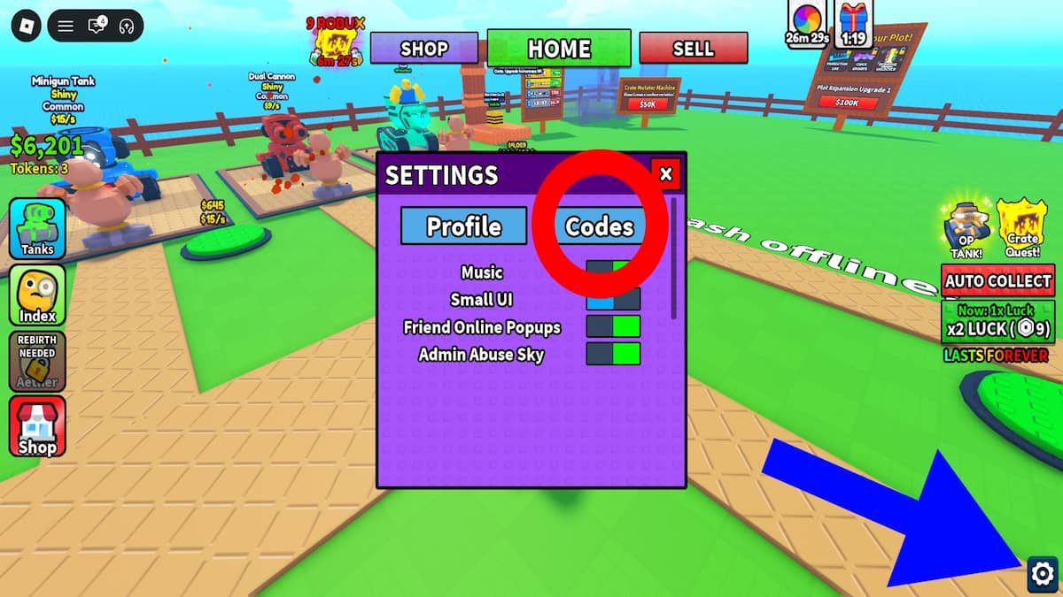 How to redeem Unbox Your Tank codes.