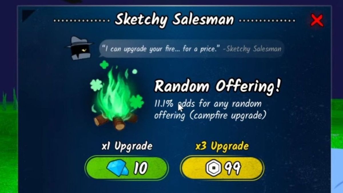 Sketchy Salesman in 99 Nights in the Forest