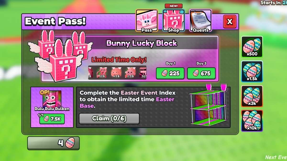 Easter Event Pass in Be A Lucky Block