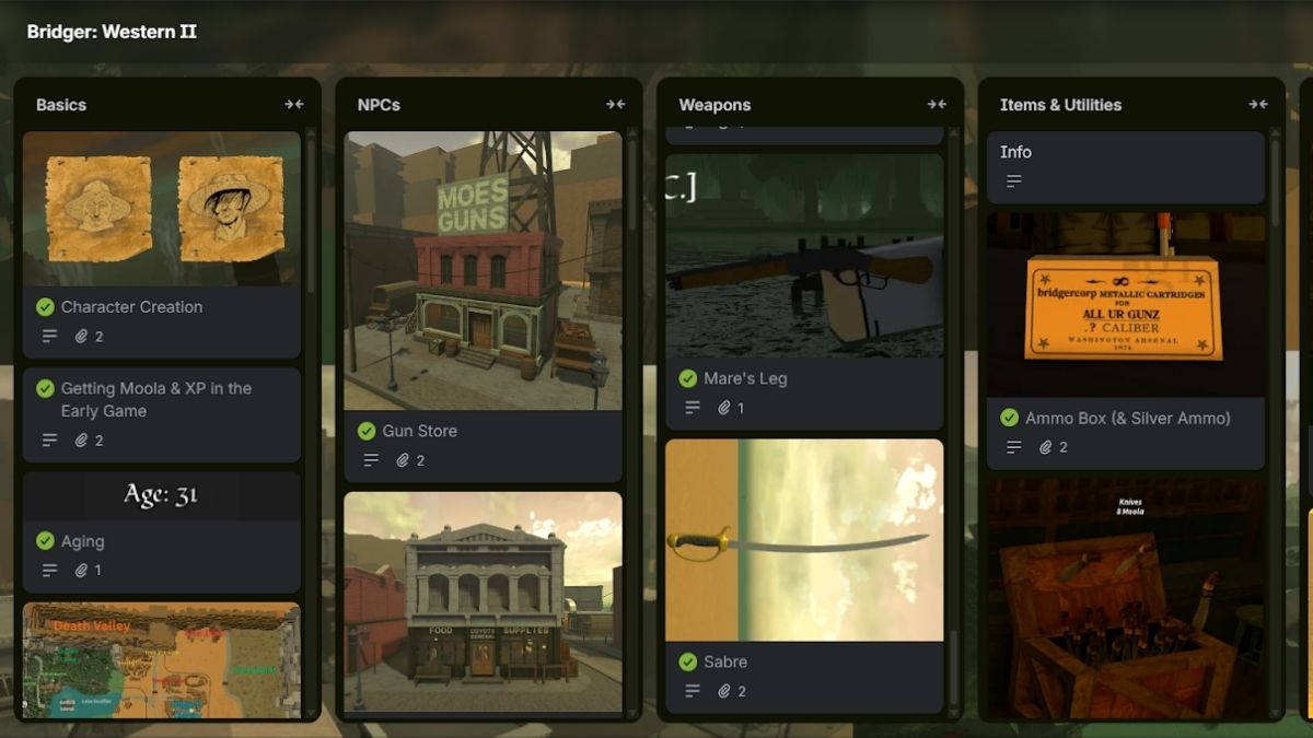 Bridger Western Trello Board