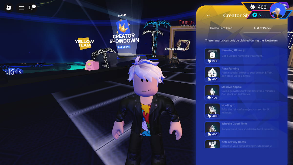 Creator Showdown 2026 Perks