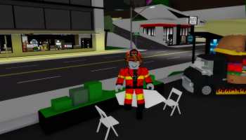 A firefighter in Roblox