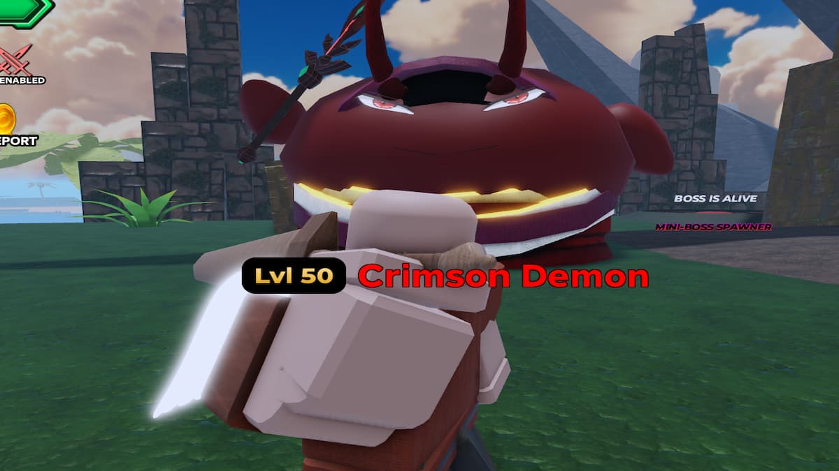 A player fighting a mini-boss