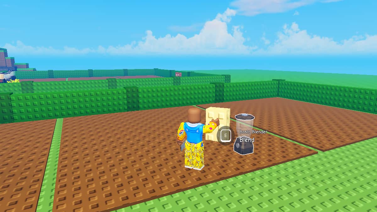 A player adding ingredients to a Mixer