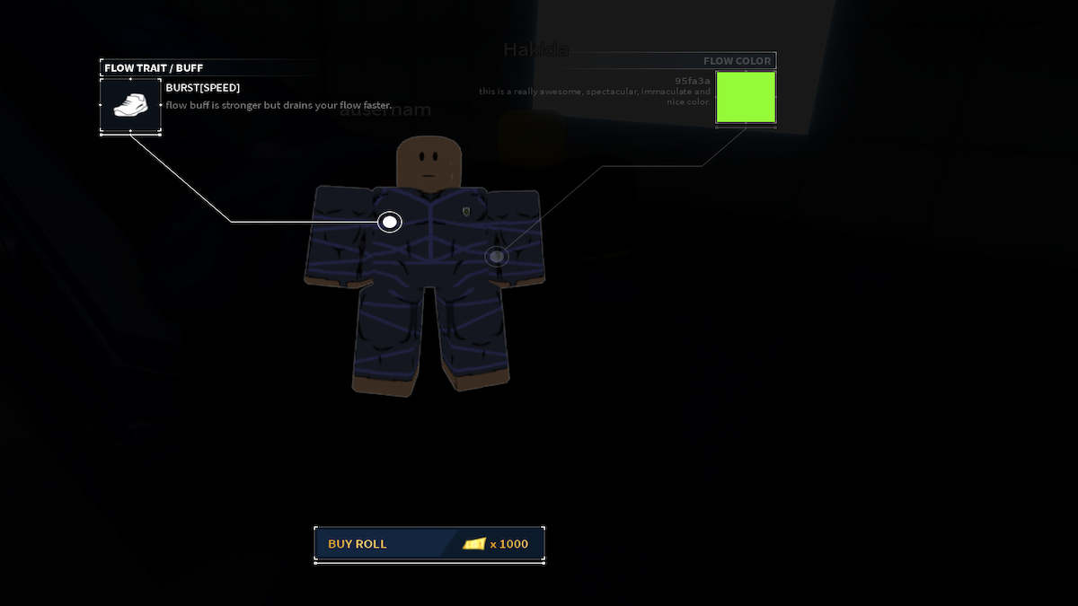 The Flow selection Menu in Locked 2