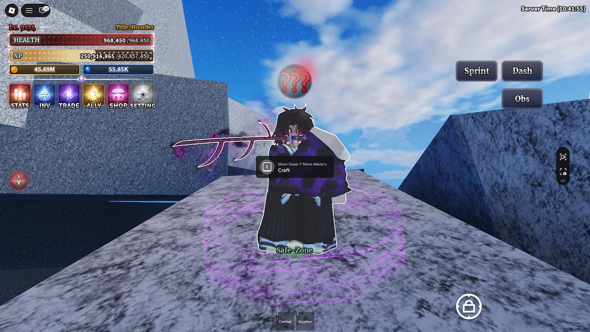 Moon Slayer F Move Mastery NPC in Sailor Piece