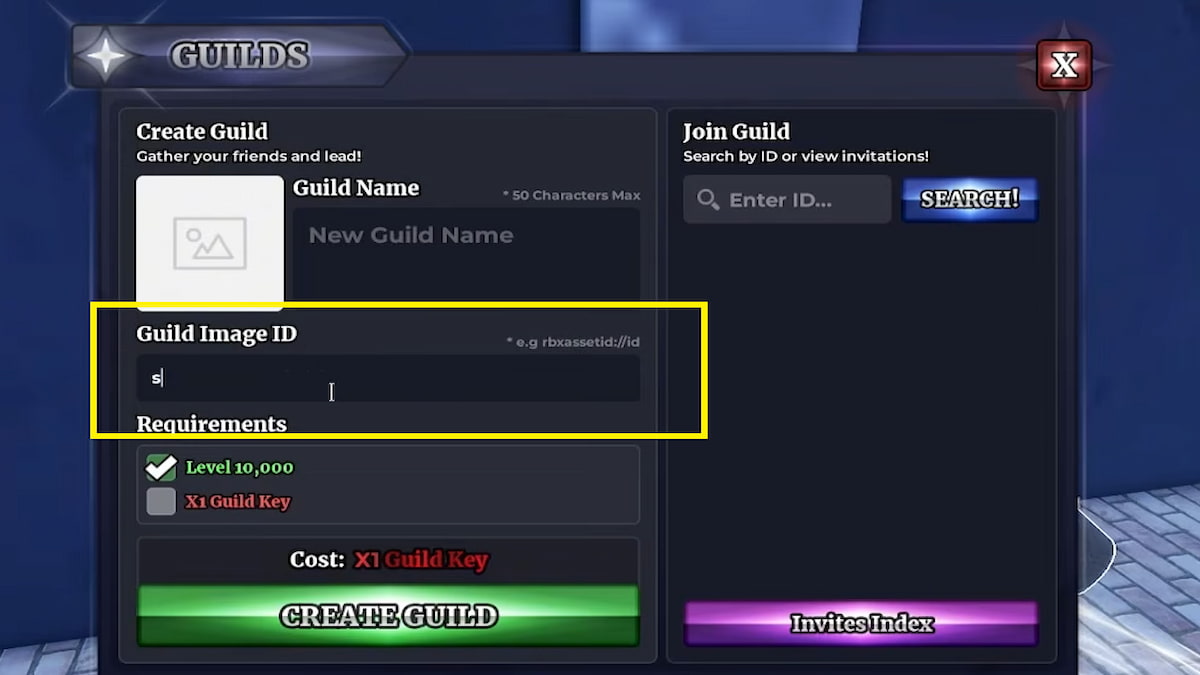 THe Guild Menu in Sailor Piece