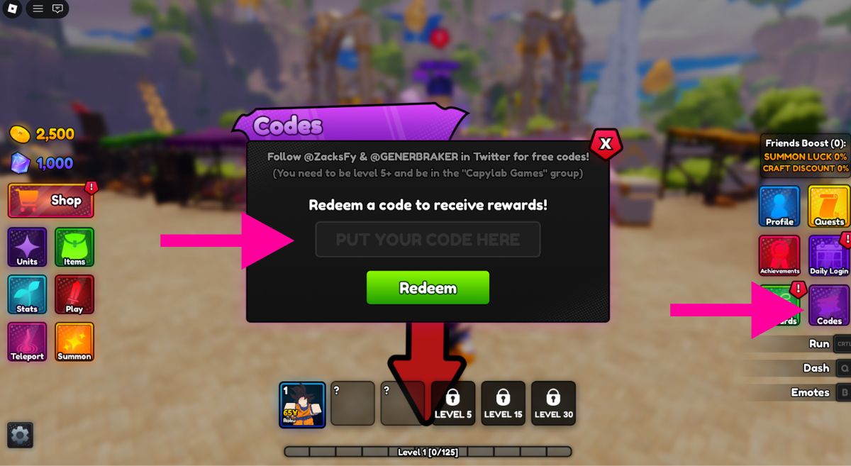 How to Redeem Codes in Anime Rift Tower Defense