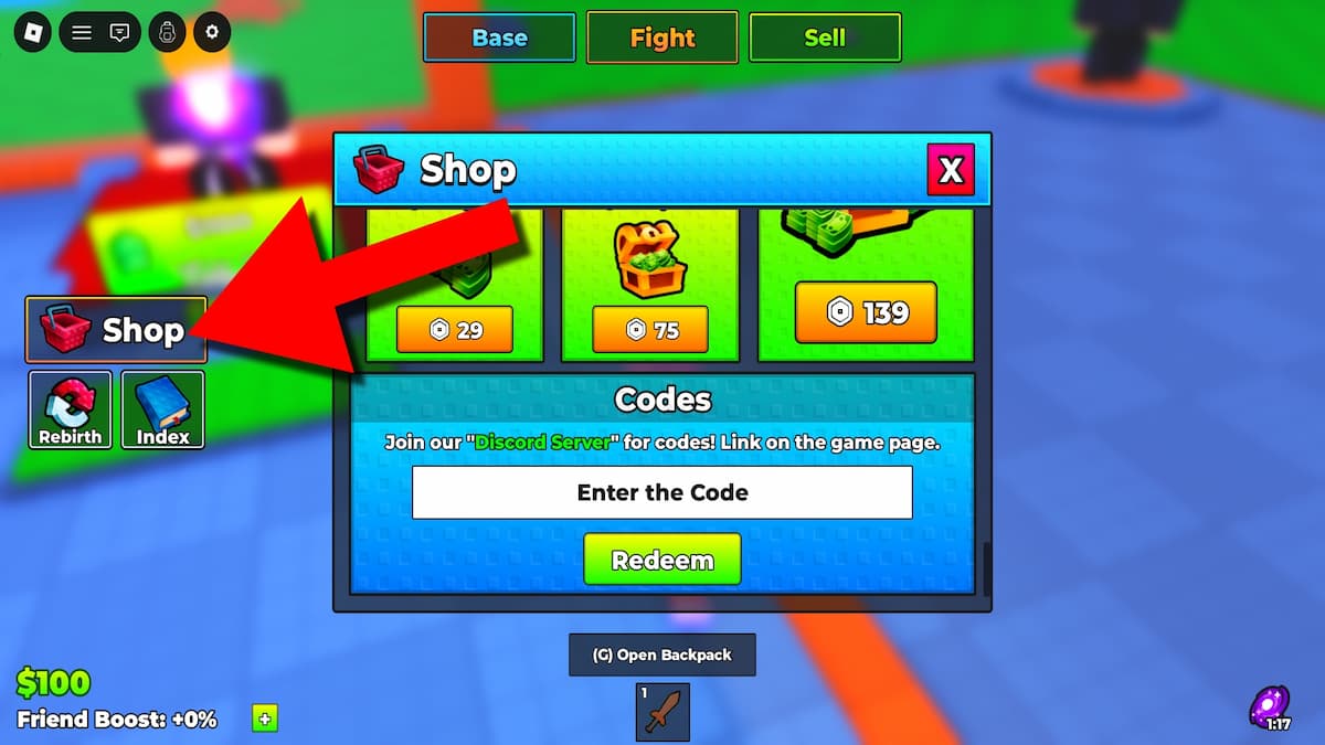 How to redeem codes in Defeat and Collect Anime.