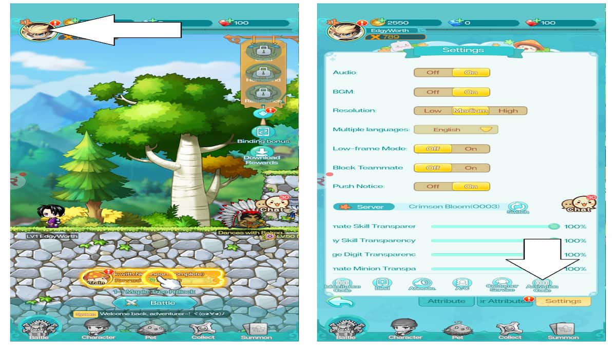 How to redeem MapleStory R Evolution codes.