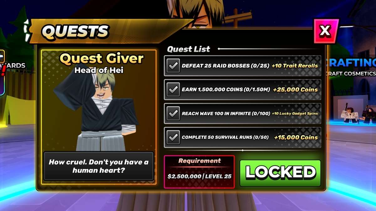Head of Hei Quest Tasks in Anime Apocalypse