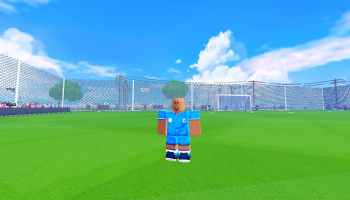A player standing on the pitch in Soccer Zero