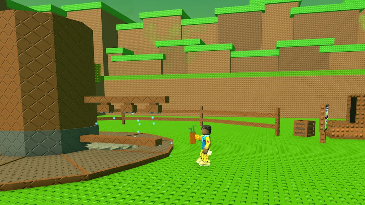 A player holding a carrot seed in Build A Ring Farm