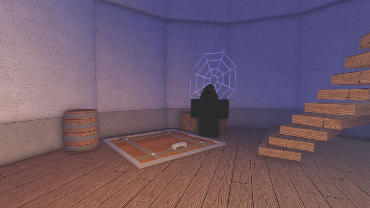 The Trapdoor and the Some Shady Guy NPC inside the Trapdoor