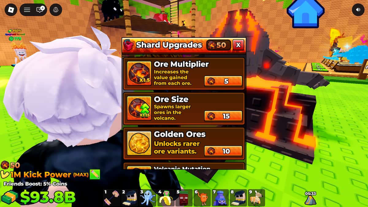 Image showing the Shard Upgrades in Kick a Lucky Block