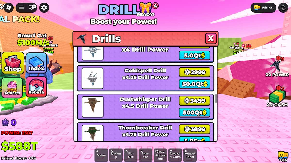 Increase Drill Power in Drill for Brainrots