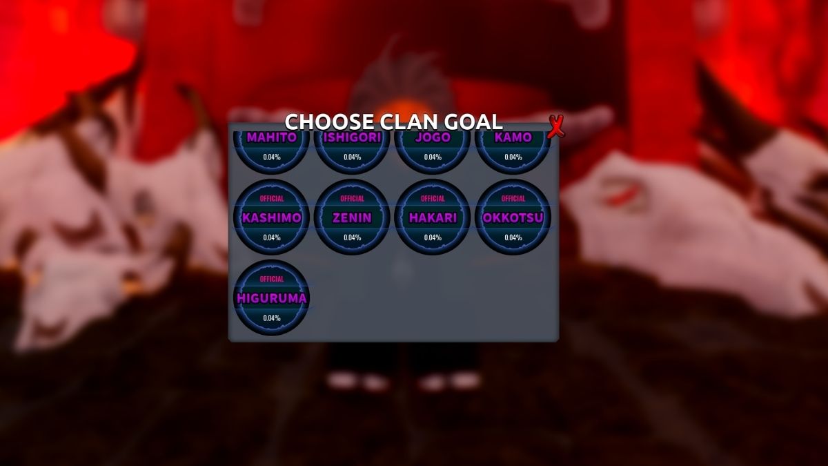 Higuruma clan in clan spin options in Kaizen