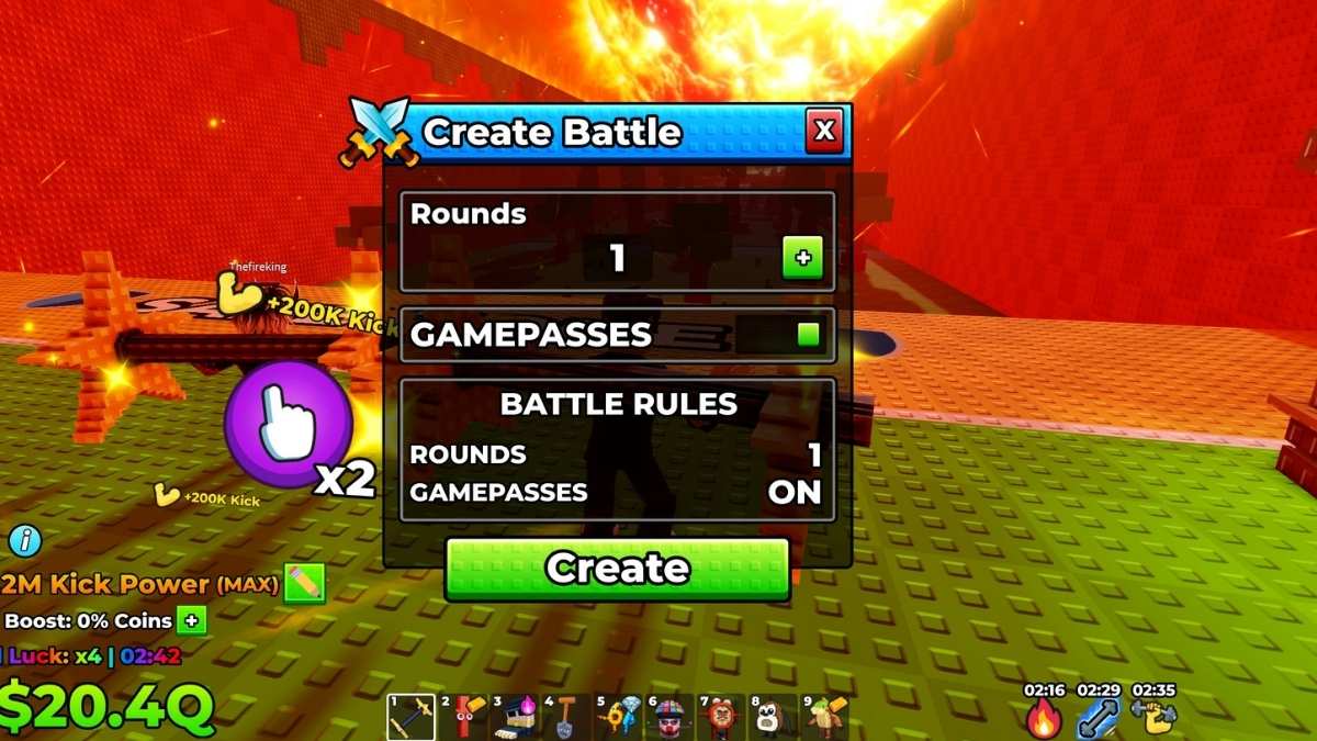 Creating a Kick Battles Lobby in Kick A Lucky Block
