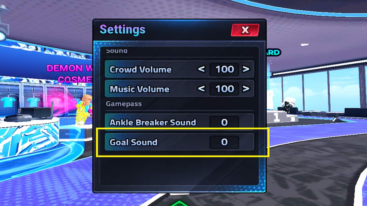 The Settings Menu in Soccer Zero