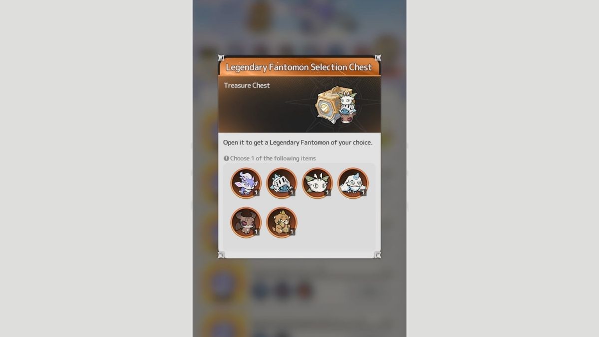 Legendary Fantomon Selection Chest in Sword X Staff
