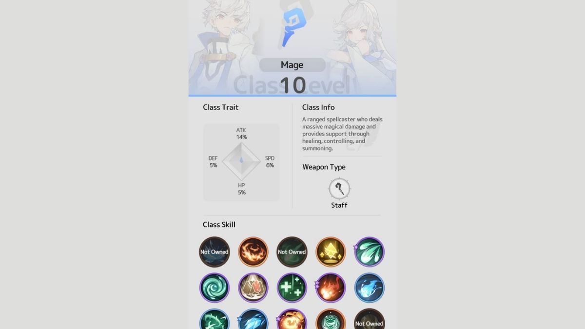 All mage skills in Sword X Staff
