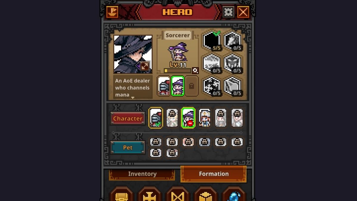 Formations in TBH Task Bar Hero