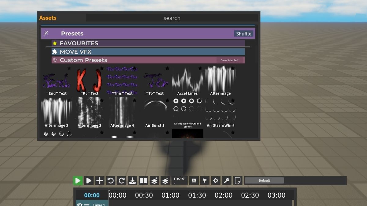 Presets of moves in Skill Builder of The Strongest Battlegrounds