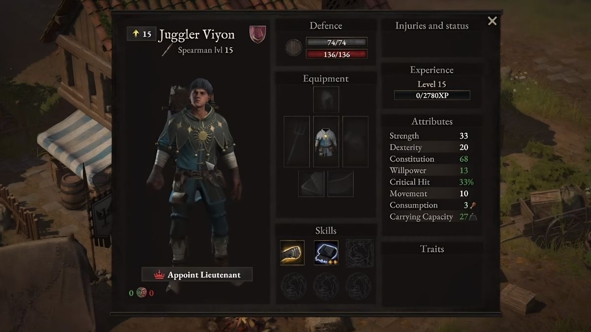 Juggler Viyon in Wartales