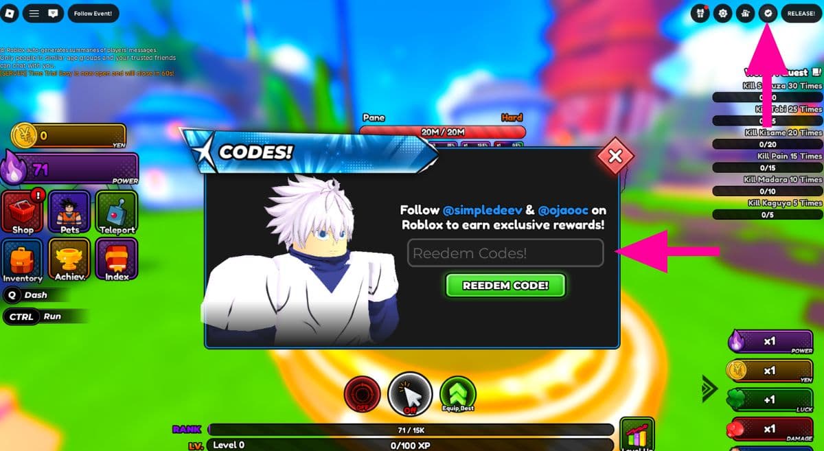 How to Redeem Codes in Anime Astral