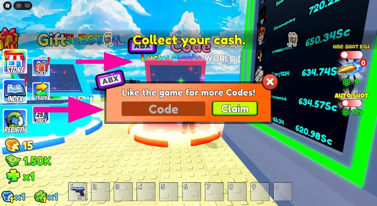How to Redeem Codes in Find and Snipe Brainrot