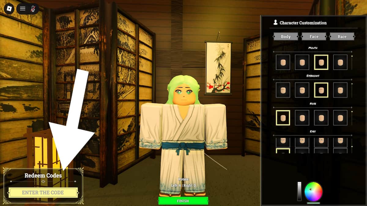 How to redeem codes in Echoes of Heian.