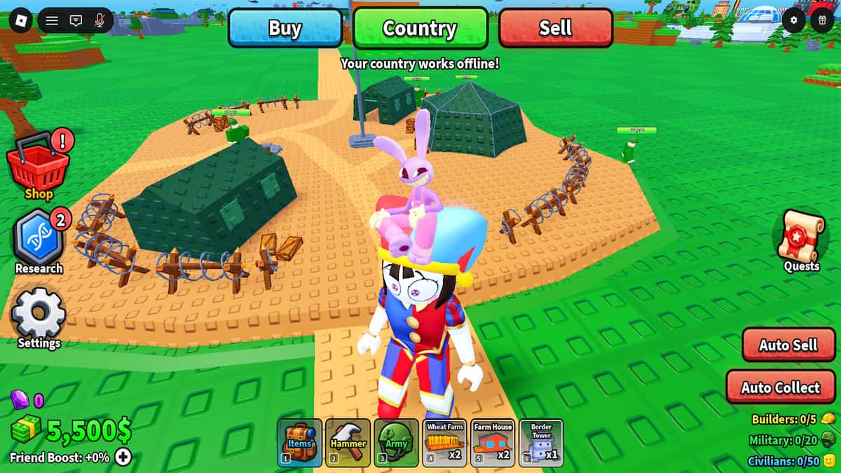 A screenshot of Mini War gameplay