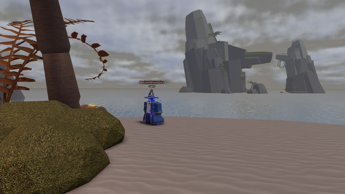 Sea of Oblivion Wizard Alchemy Roblox Chest location in the beach