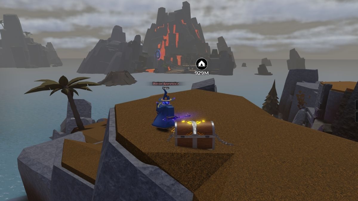 This chest is located on one of the island s where the Enchant table is