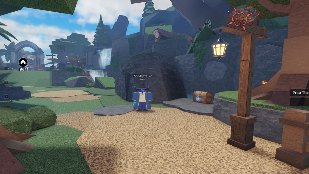 Location of one of the chests in Wizard Alchemy