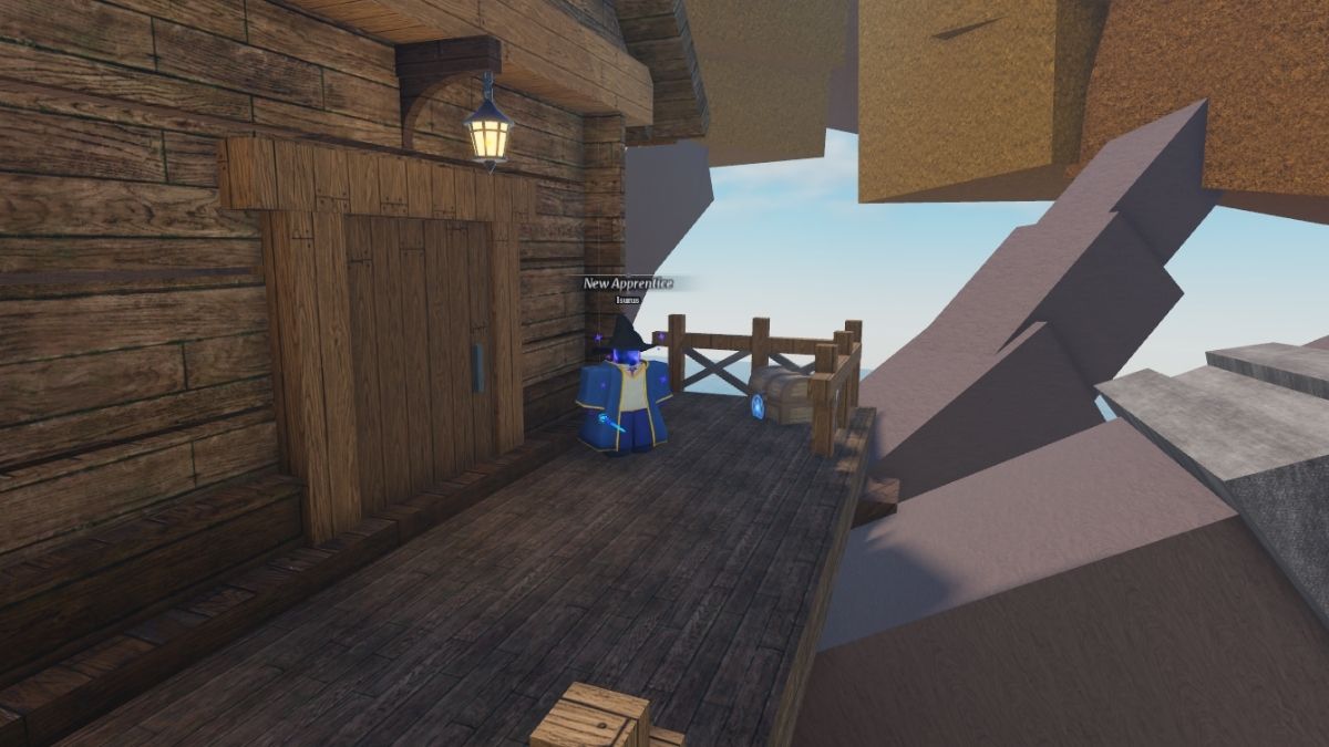 This chest is located at the top of a treehouse in Wizard Alchemy
