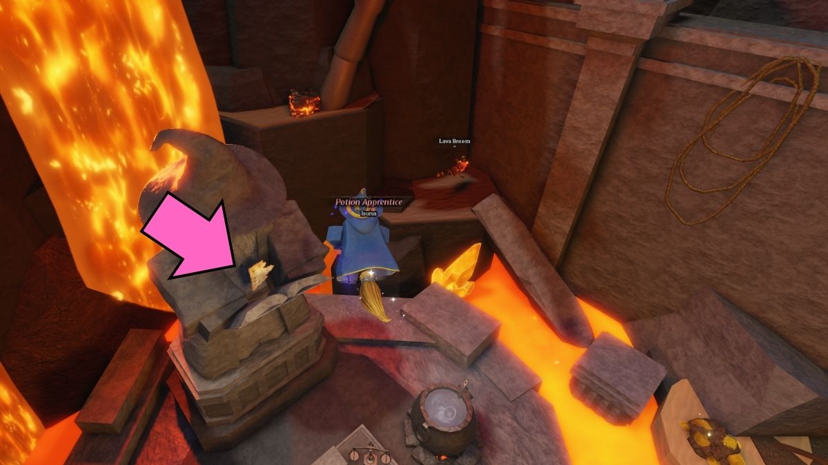 Wizard Alchemy fragment location at the spawn point hidden in a statue