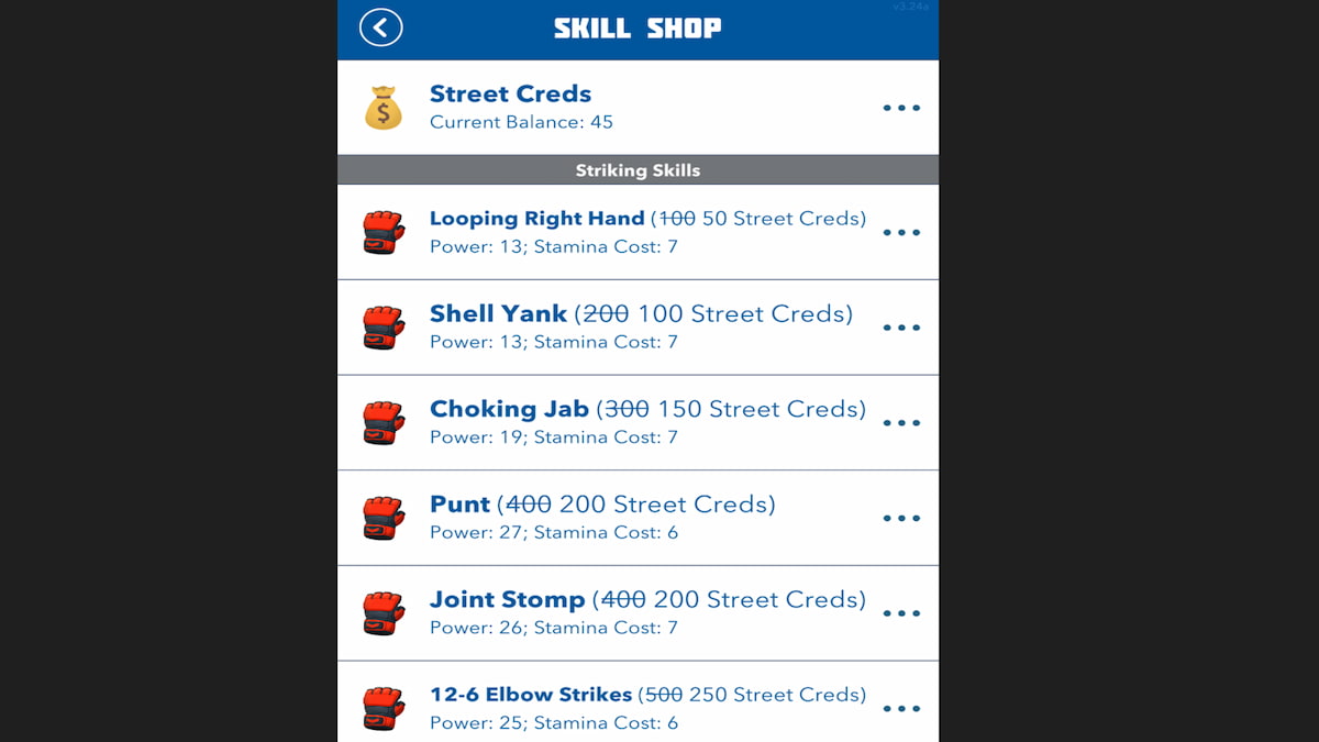 The Skill Shop Menu in BitLife