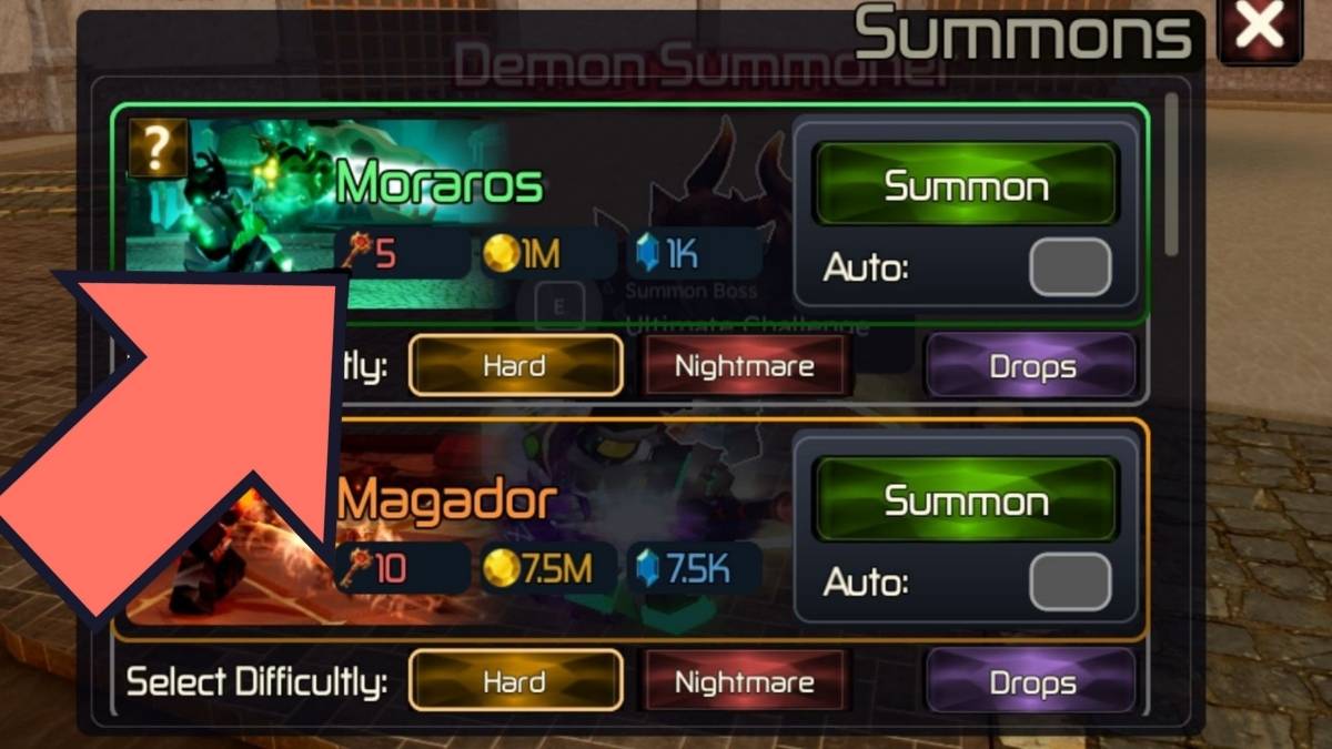 Summoning Bosses using Boss Keys in Broken Blade