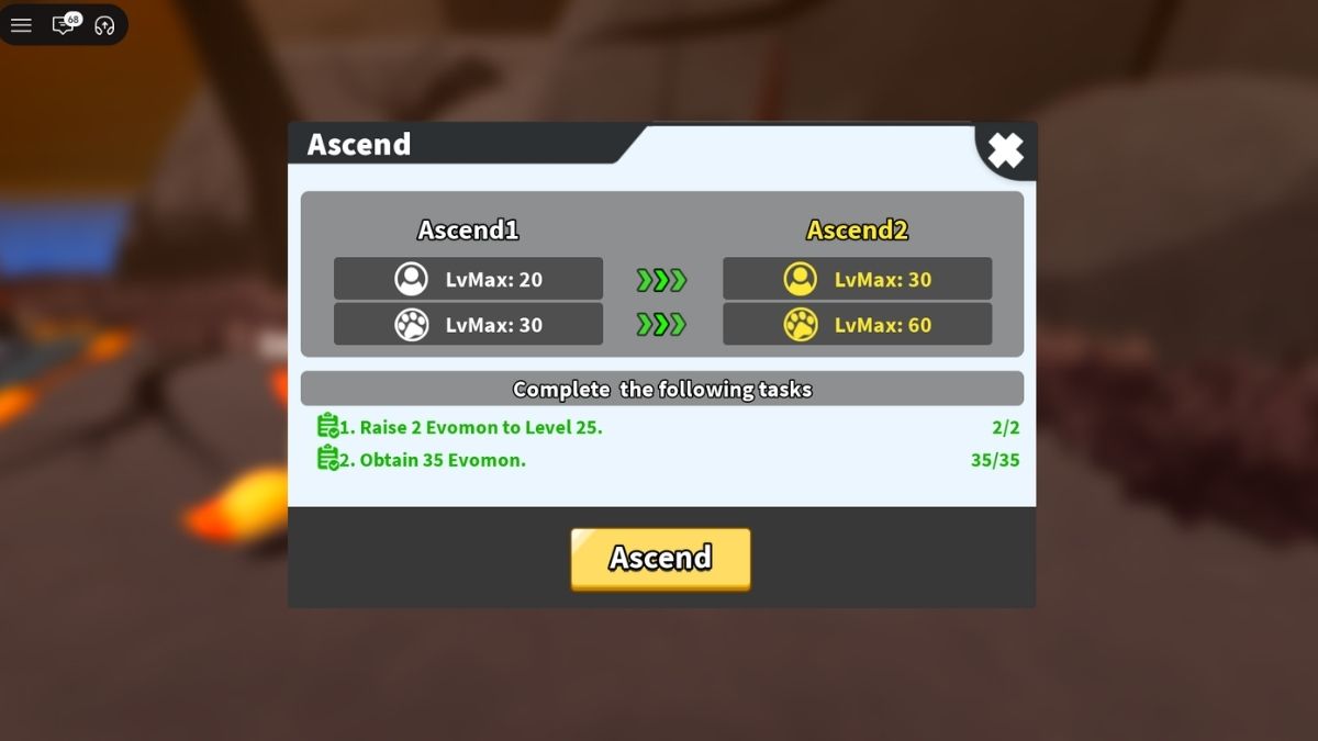 Ascending your Evomon