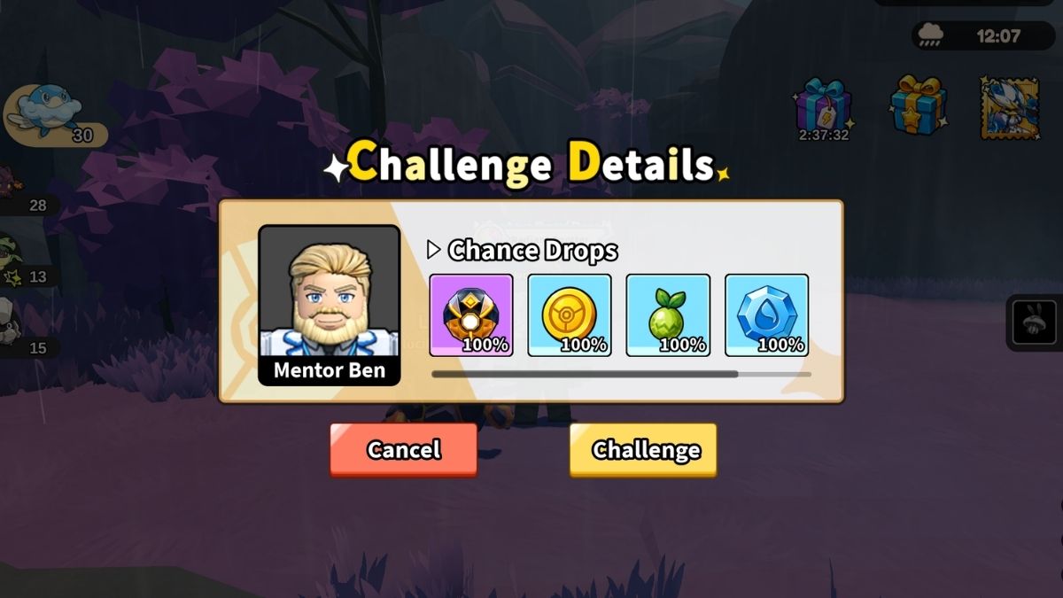 Trainer NPC Ben in Evomon that drops Evo Materials