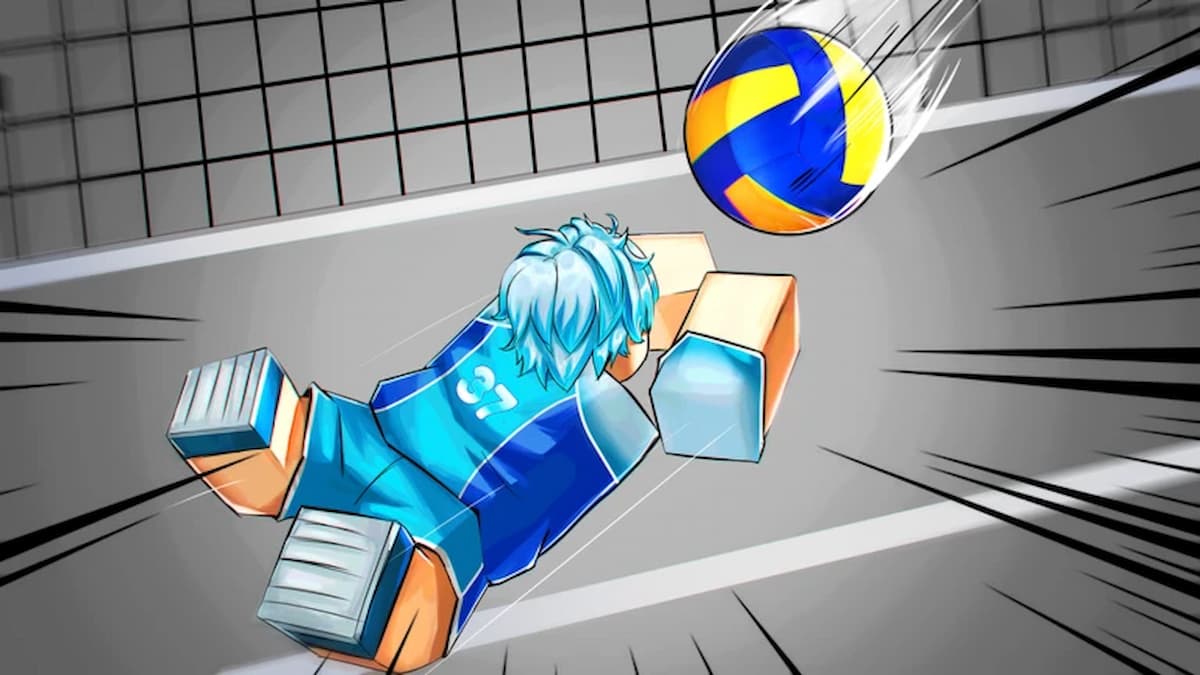 A player diving in Volleyball Legends