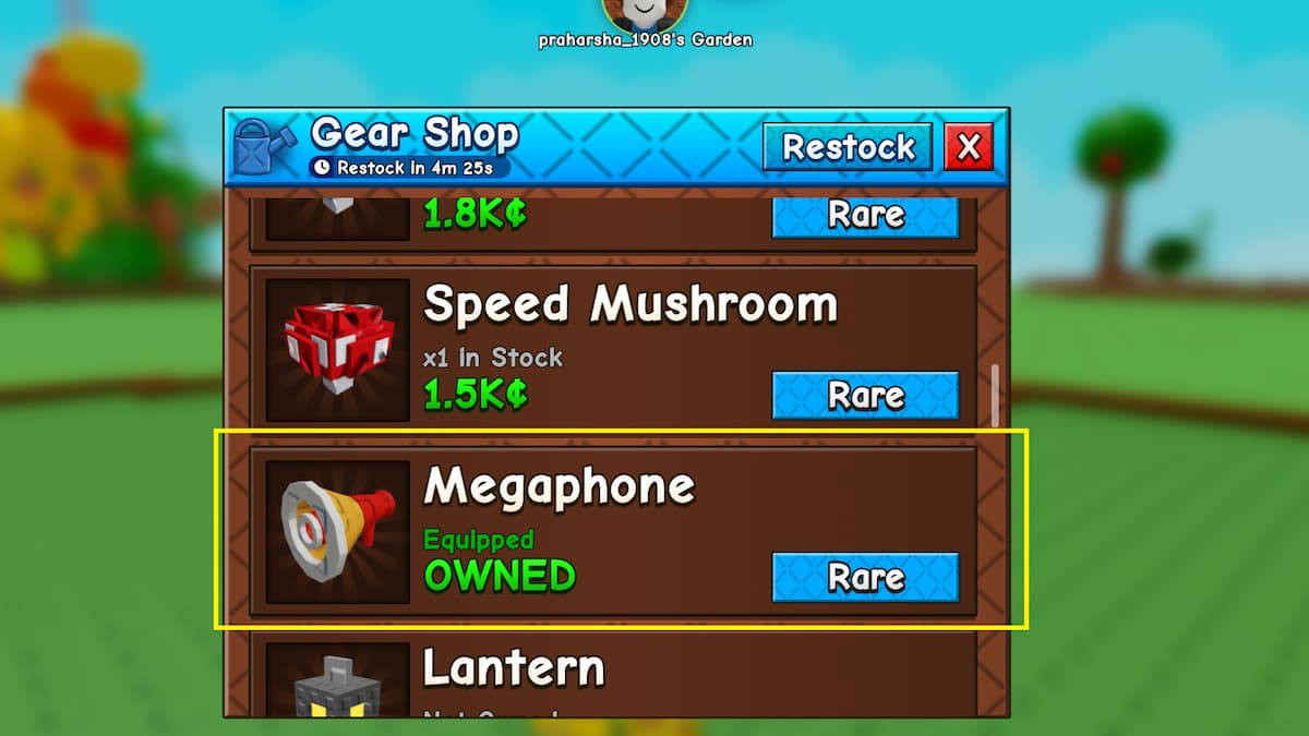 The Gears menu in GAG 2