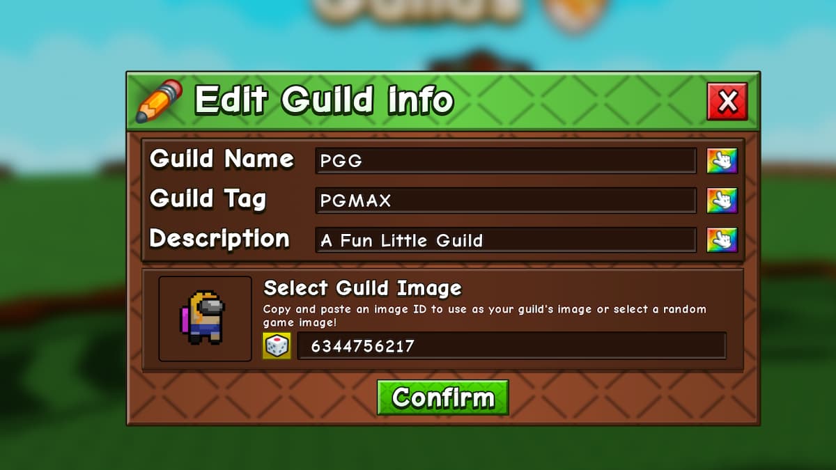 The Guild Customization Menu in GAG 2