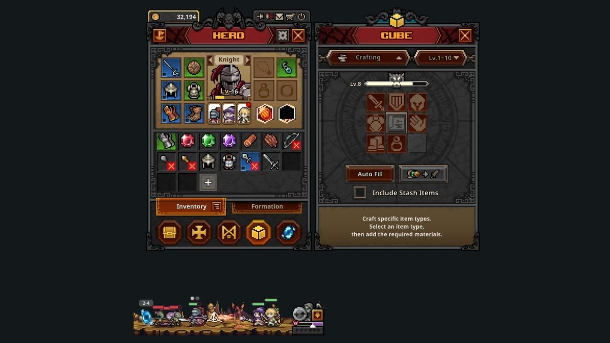 Crafting Gears in Task Bar Hero